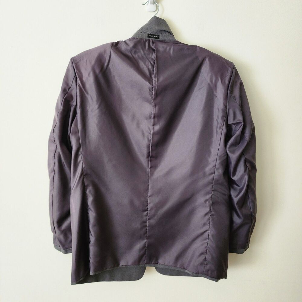 Zannini Italy Mens 44 Blazer Jacket Gray 3-Button EUC Pockets Sewn - Picture 4 of 8